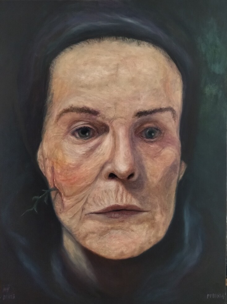 My death, 80x60 cm, 2025, κεντρικό κομμάτι σύνθεσης