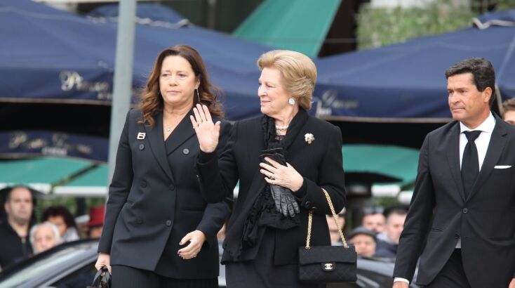 Η Άννα Μαρία, σύζυγος του τέως βασιλιάς της Ελλάδας Κωνσταντίνου και η κόρη της Αλεξία ντε Γκρες