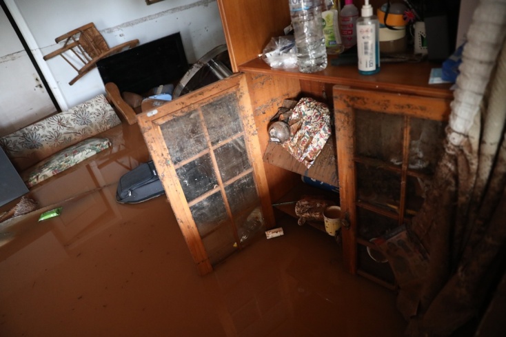 Πλημμυρισμένο σπίτι από την κακοκαιρία Erminio στη Νέα Μάκρη