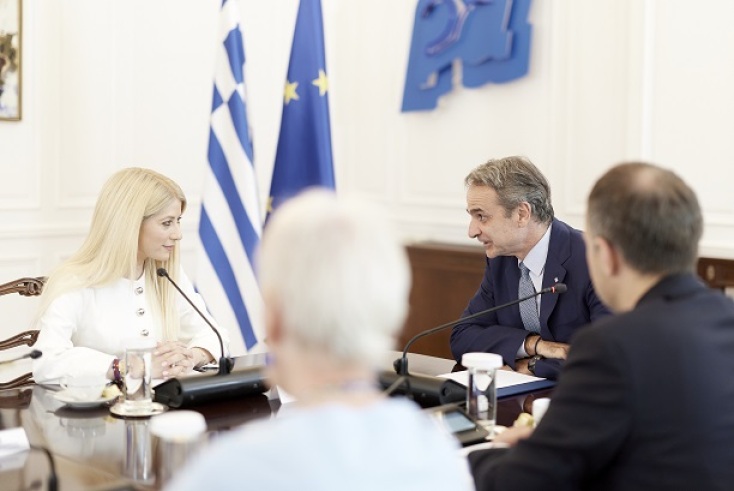 Συνάντηση Μητσοτάκη με την πρόεδρο της Βουλής των Αντιπροσώπων της Κύπρου, Αννίτα Δημητρίου