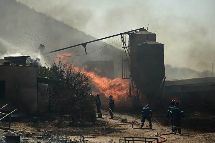Καταστροφές σε επιχειρήσεις προκάλεσε η φωτιά στον Κουβαρά Αττικής