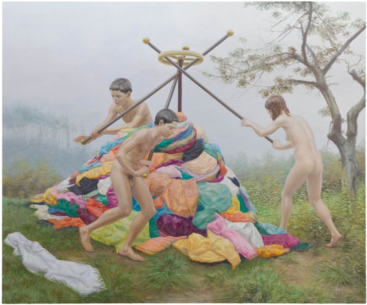 Simon Pasieka, Kleiderhaufen, 2014