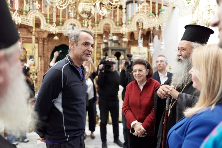 Στον Όλυμπο ο Κυριάκος Μητσοτάκης - Έκανε πεζοπορία και επισκέφτηκε την Ιερά Μονή Αγίου Διονυσίου