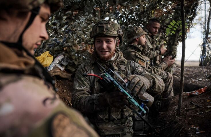 Ukrainian Armed Forces FPV strike drone operators on Zaporizhia front line in Ukraine
