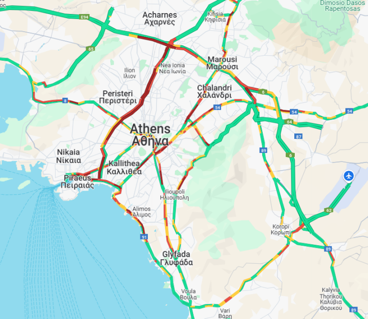 χαρτης αττικης, κινηση