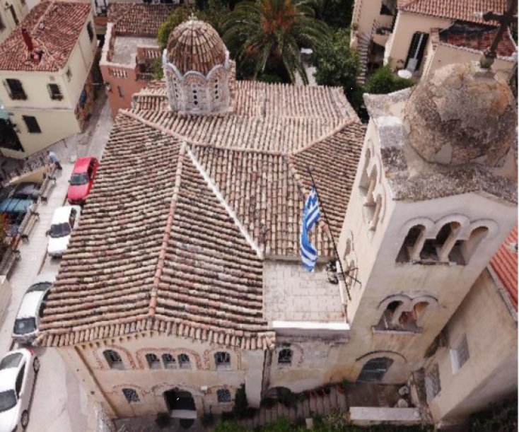 Ο Ιερός Ναός Αγίου Νικολάου Ραγκαβά από ψηλά