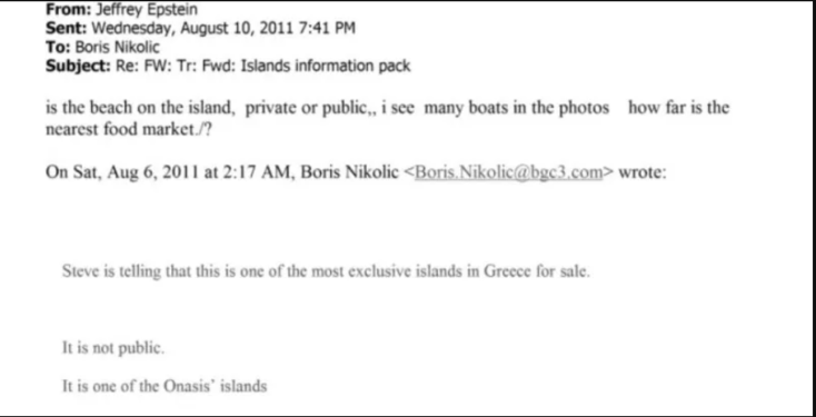 Τα emails από το αρχείο Έπσταϊν για τον Σκορπιό