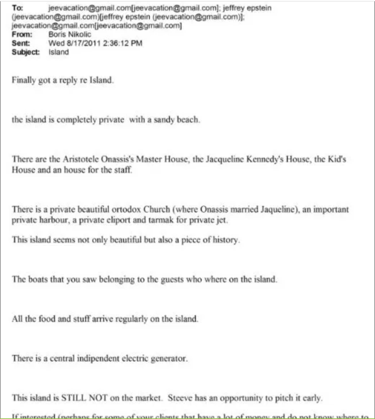 Τα emails από το αρχείο Έπσταϊν για τον Σκορπιό