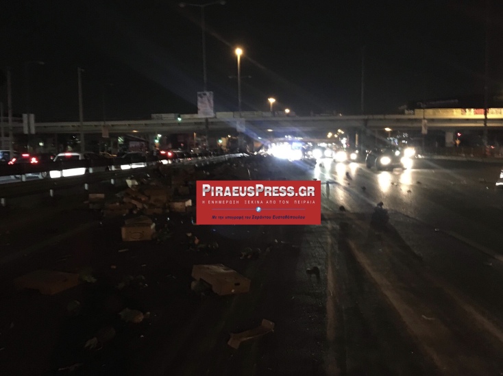 Ανατροπή νταλίκας στον Κηφισό