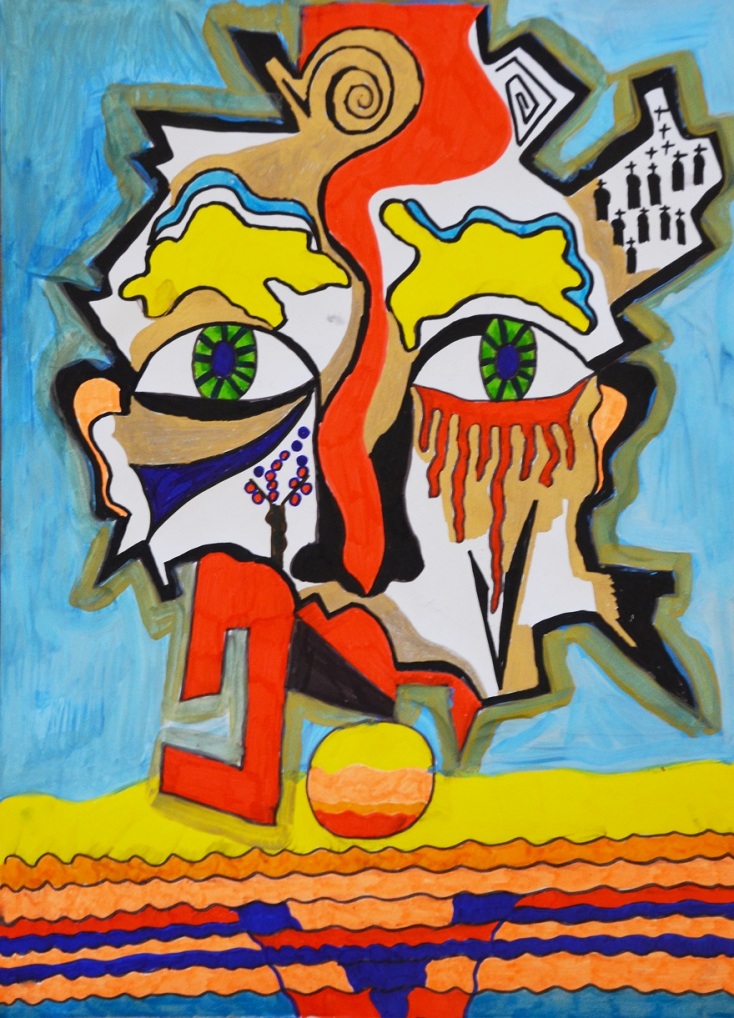 Έργο του Γιάννου Ντανακού από την έκθεση «Βίοι Αγίων»