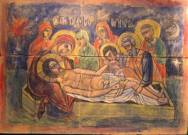 ΕΠΙΤΑΦΙΟΣ ΘΡΗΝΟΣ, ΚΑΡΒΟΥΝΟ ΚΑΙ ΑΚΡΥΛΙΚΟ ΣΕ ΧΑΡΤΟΝΙ 140Χ195 ΕΚ.