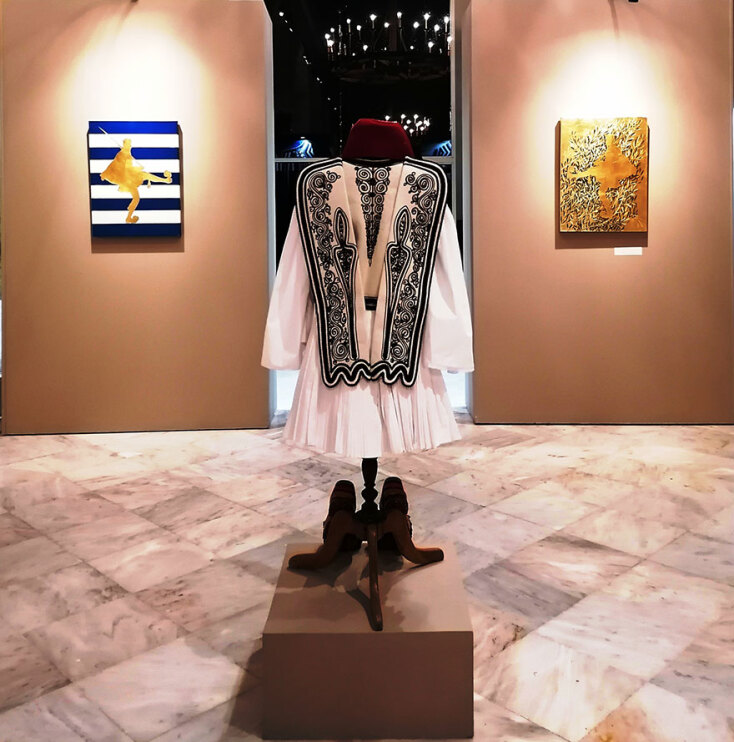 «Εύζωνες» του Νεκτάριου Αποσπόρη. Στολή του Εύζωνα από τη συλλογή της Χριστίνας Τζαμάρα