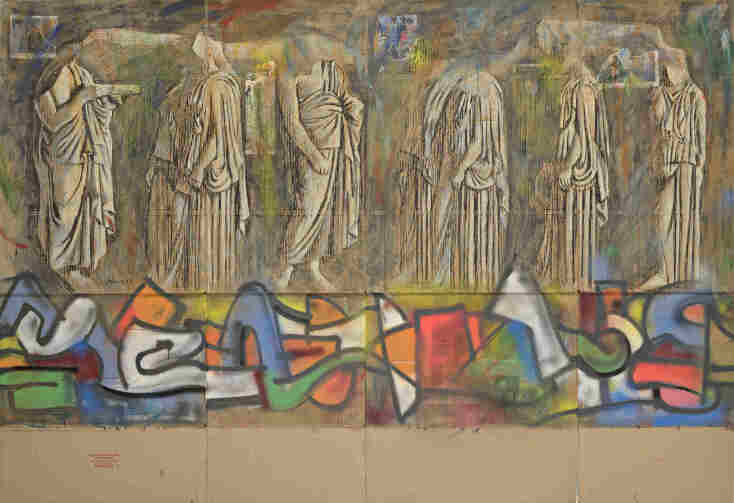 ΑΚΡΟΠΟΛΗ, ΜΟΥΣΕΙΟ ΛΟΥΒΡΟΥ Ι, 2017, ΚΑΡΒΟΥΝΟ ΑΚΡΥΛΙΚΟ ΣΠΡΕΪ ΣΕ ΧΑΡΤΟΝΙ 163Χ280 ΕΚ.