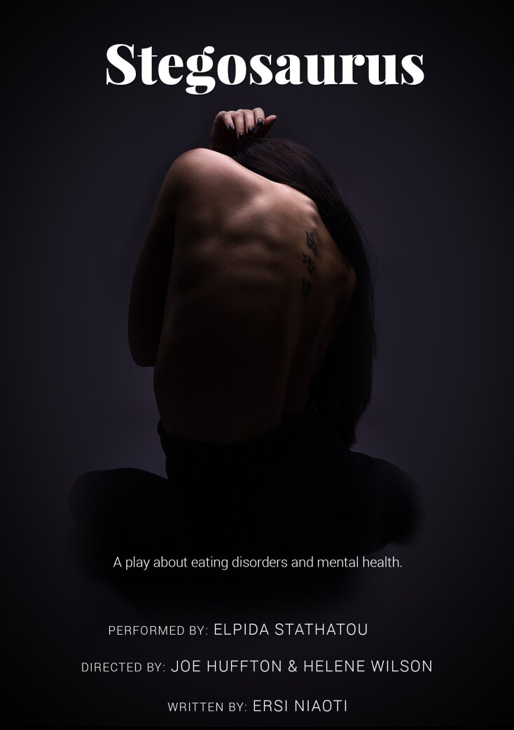 Η αφίσα της θεατρικής παράστασης «Στεγόσαυρος»