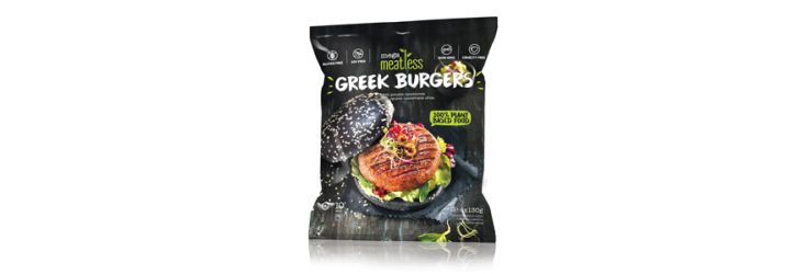 Mega meatless Greek Burgers σε συσκευασία των 4τεμ. x130g