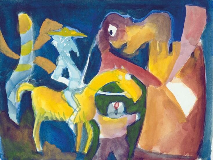 Έργο του Αλέξη Κυριτσόπουλου για την έκθεση «Οι φαντασίες του Δον Κιχώτη» στην Γκαλερί Σκουφά