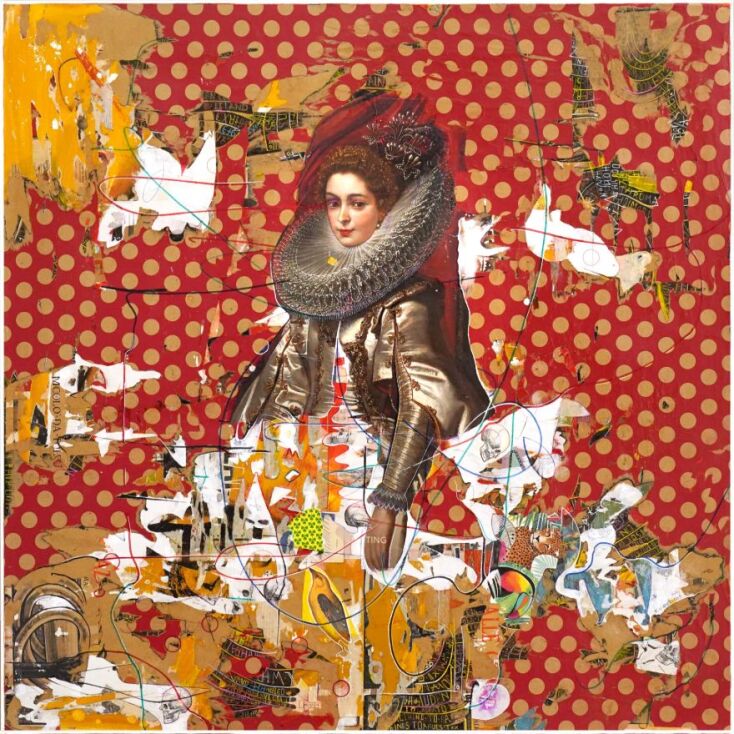 «The Pre-Raphaelite conspiracy», mixed media on canvas