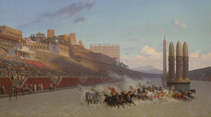 Πίνακας του Jean Léon Gérôme, Chariot Race, 1876. (Art Institute of Chicago)
