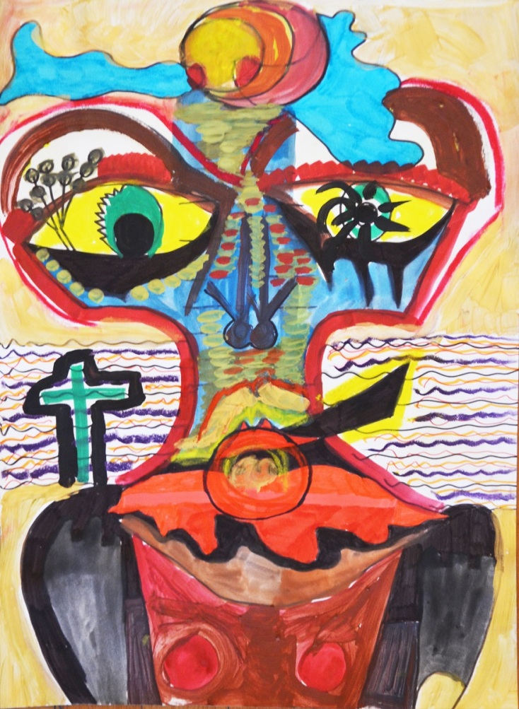 Έργο του Γιάννου Ντανακού από την έκθεση «Βίοι Αγίων»