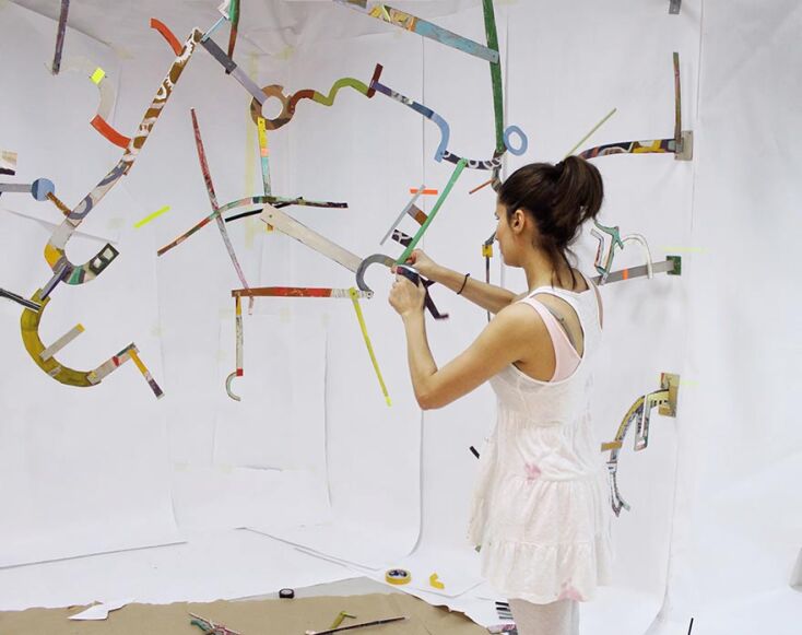 Ανθία Λοΐζου, Installing Paper Room solo exhibition, Greenwich Center, Ekaterinburg. 