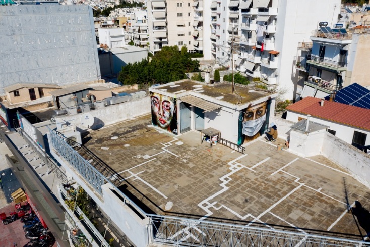 16χρονος έκανε αυτό το εντυπωσιακό γράφιτι σε ταράτσα της Αθήνας