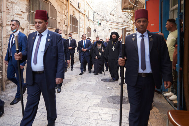 Σε Πανάγιο Τάφο και Πατριαρχείο Ιεροσολύμων ο Μητσοτάκης © ΓΡΑΦΕΙΟ ΤΥΠΟΥ ΠΡΩΘΥΠΟΥΡΓΟΥ / ΠΑΠΑΜΗΤΣΟΣ ΔΗΜΗΤΡΗΣ