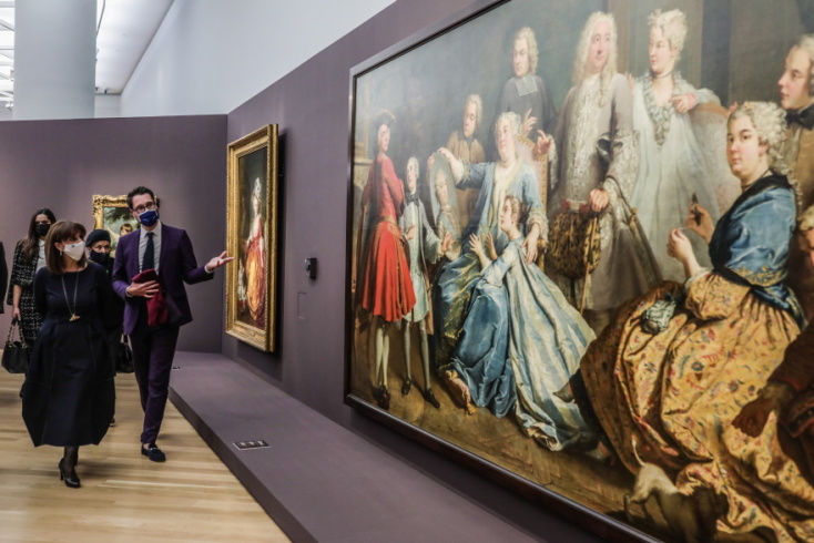 Η Πρόεδρος της Δημοκρατίας, Κατερίνα Σακελλαροπούλου στα εγκαίνια της Εθνικής Πινακοθήκης.ς