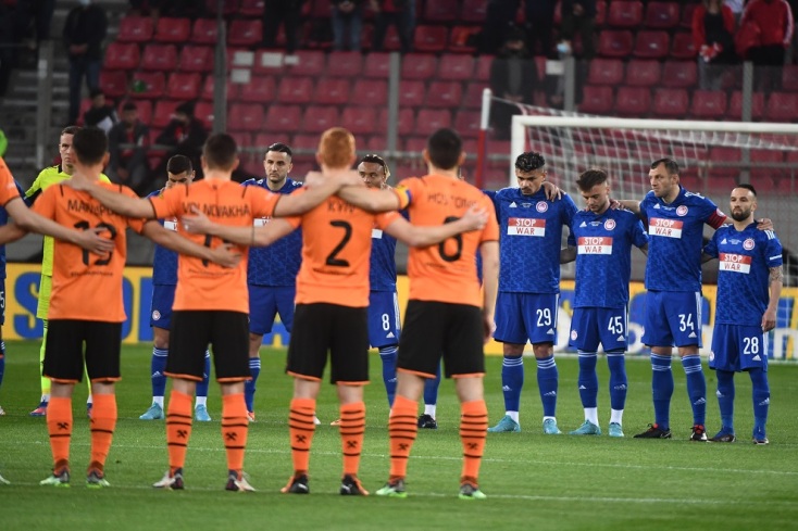 [351883] FOOTBALL FOR PEACE STOP WAR IN UKRAINE / ΦΙΛΙΚΟΣ ΑΓΩΝΑΣ / ΟΣΦΠ - ΣΑΧΤΑΡ (ΝΕΚΤΑΡΙΑ ΜΠΑΛΩΜΑΤΙΝΗ / EUROKINISSI)