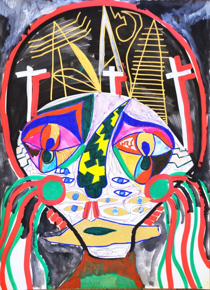 Έργο του Γιάννου Ντανακού από την έκθεση «Βίοι Αγίων»