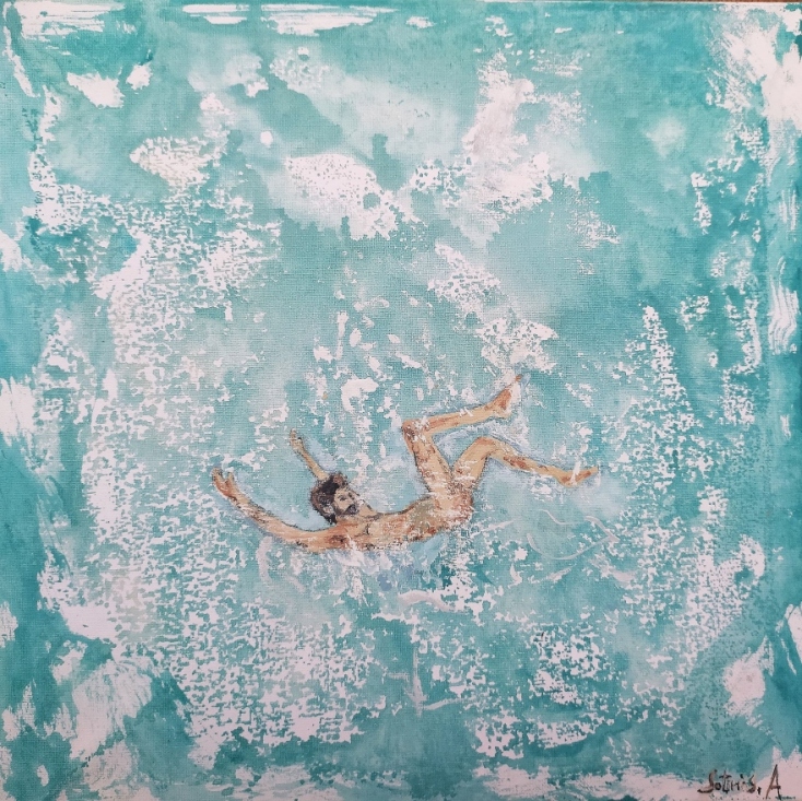 #menoumespiti με την Athens Voice:  Ο εικαστικός Σωτήριος Αντωνιάδης μέσω κορωνοϊού μένοντας μέσα μετέφερε το εργαστήριο του στο σπίτι και έτσι γεννήθηκε η σειρά «Τα» του Νερού