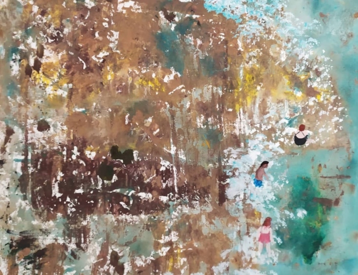 #menoumespiti με την Athens Voice:  Ο εικαστικός Σωτήριος Αντωνιάδης μέσω κορωνοϊού μένοντας μέσα μετέφερε το εργαστήριο του στο σπίτι και έτσι γεννήθηκε η σειρά «Τα» του Νερού