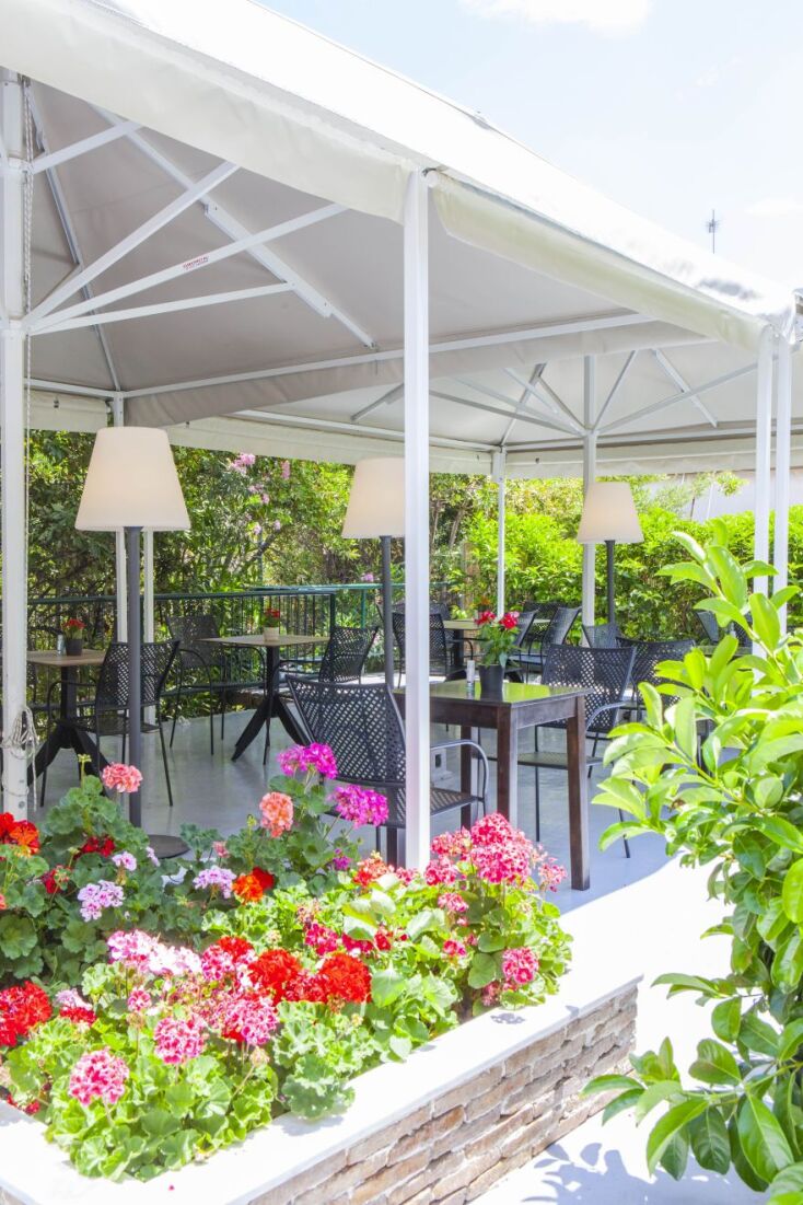 Η αυλή στο Καφέ-Μεζεδοπωλείο Πολύγωνο