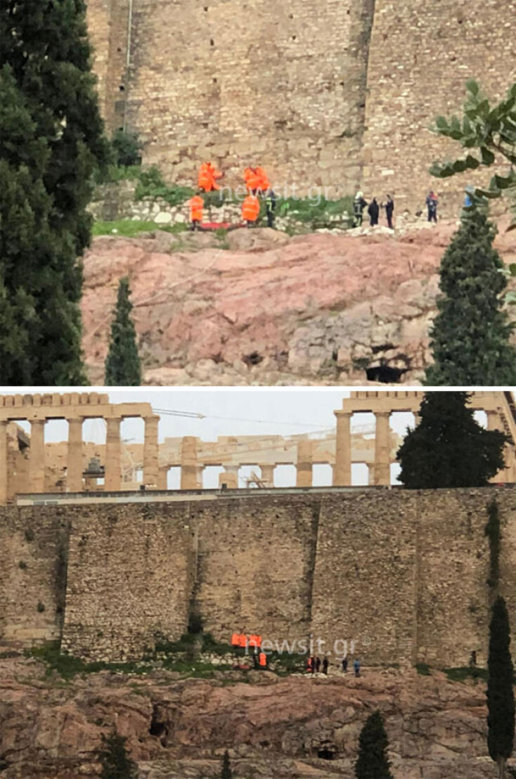 Πτώση άνδρα στην Ακρόπολη
