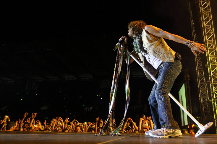 Στιγμιότυπο από τη συναυλία των Aerosmith στην Ελλάδα το 2010