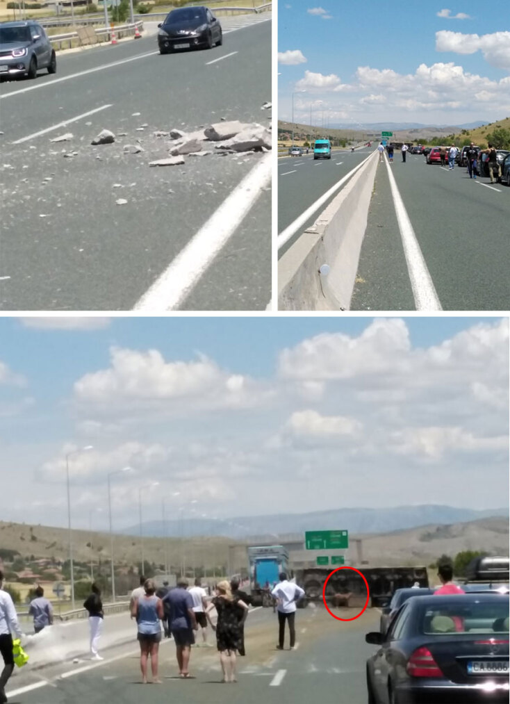 Ανατροπή φορτηγού στην Εγνατία Οδό είχε ως αποτέλεσμα να γεμίσει αγελάδες ο δρόμος