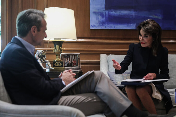 Συνάντηση Κυριάκου Μητσοτάκη με την Γιάννα Αγγελοπούλου