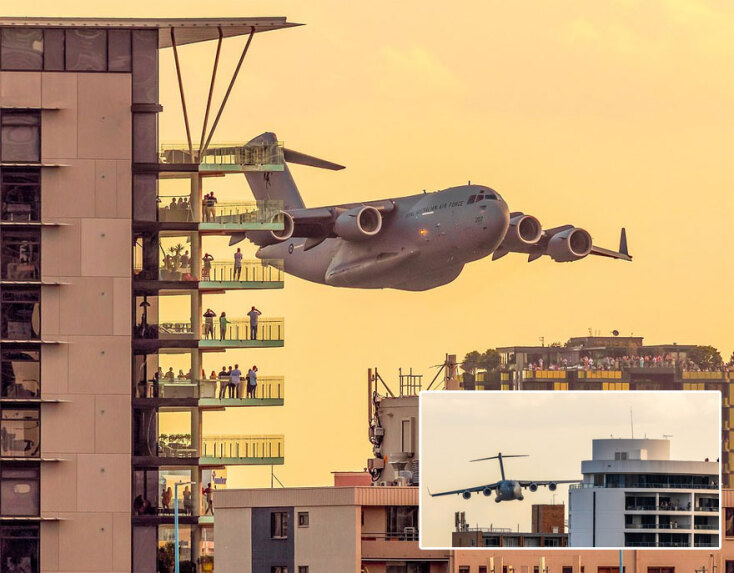 Αυστραλία: Μεταγωγικό πολεμικό αεροσκάφος σε ελιγμούς που κόβουν την ανάσα στην πόλη Μπρίσμπεϊν