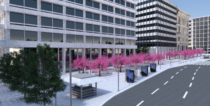 Η κάτω πλατεία Συντάγματος την  Άνοιξη