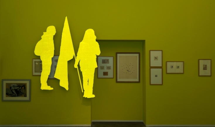 Άποψη από την έκθεση του Αντώνη Πίττα "Jaune, Geel, Gelb, Yellow" στο ΕΜΣΤ Αντώνης Πίττας, "Jaune, Geel, Gelb, Yellow"