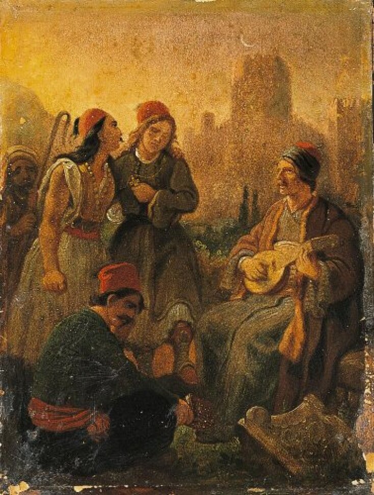 «Ο Ρήγας Φερραίος ψάλλει τον Θούριο», πίνακας του Πέτερ φον Ες