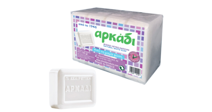 ​Το 100% φυσικό-φυτικό, λευκό σαπούνι πλάκα της σειράς Αρκάδι Classic, βοηθάει με τον πιο φυσικό τρόπο στην καθημερινή προσωπική υγιεινή, την ήπια καθαριότητα αλλά και την περιποίηση του σώματος και των μαλλιών.