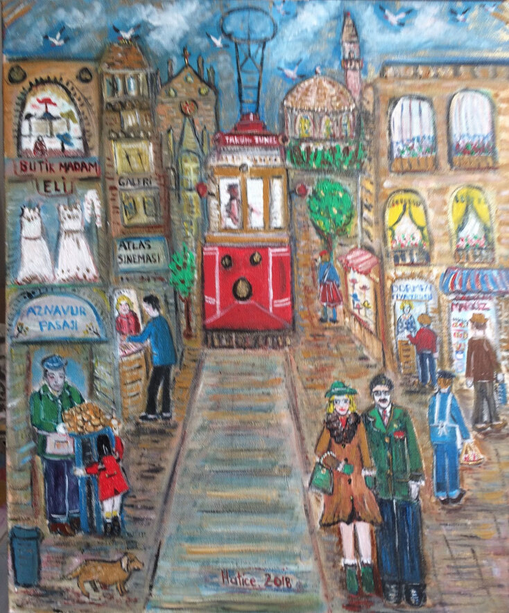 Hatırladığım Beyoğlu, - Beyoglu that I  Remember, 2018, TÜYB - Oil on Canvas