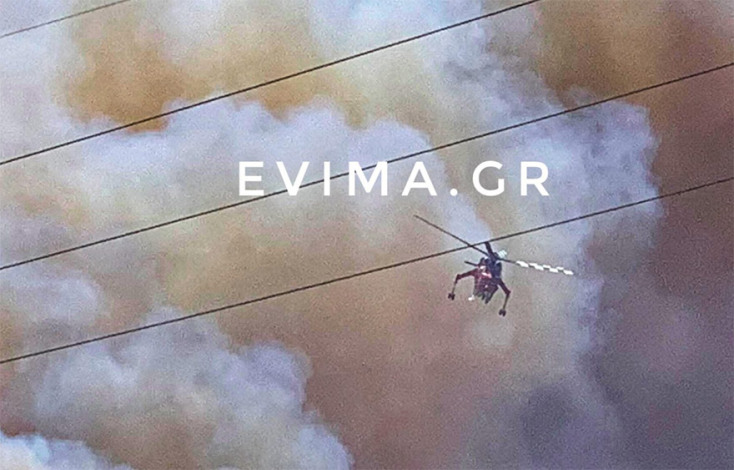 Σε εξέλιξη πυρκαγιά στην περιοχή Ραπταίοι στον δήμο Καρύστου