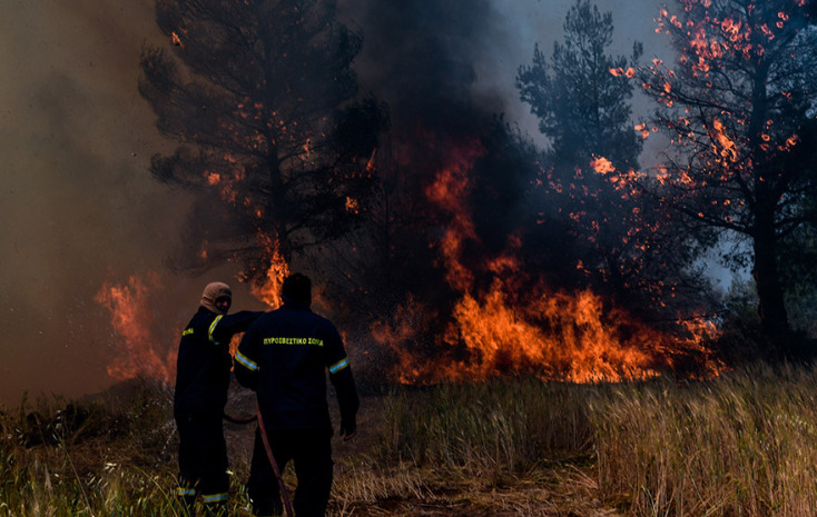 ΠΥΡΚΑΓΙΑ ΣΕ ΔΑΣΙΚΗ ΕΚΤΑΣΗ ΣΤΗΝ ΚΟΡΙΝΘΙΑ / ΟΙΚΙΣΜΟΣ ΠΕΥΚΕΝΕΑΣ