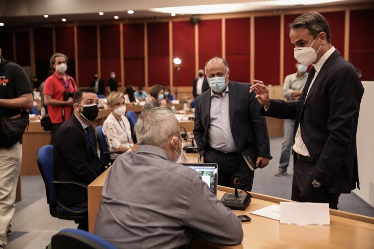 Ο πρωθυπουργός, Κυριάκος Μητσοτάκης στη συνέντευξη Τύπου για τις πυρκαγιές