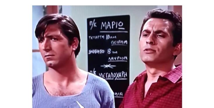 Ο Ανέστης Βλάχος και ο Νίκος Ξανθόπουλος σε σκηνή από ταινία