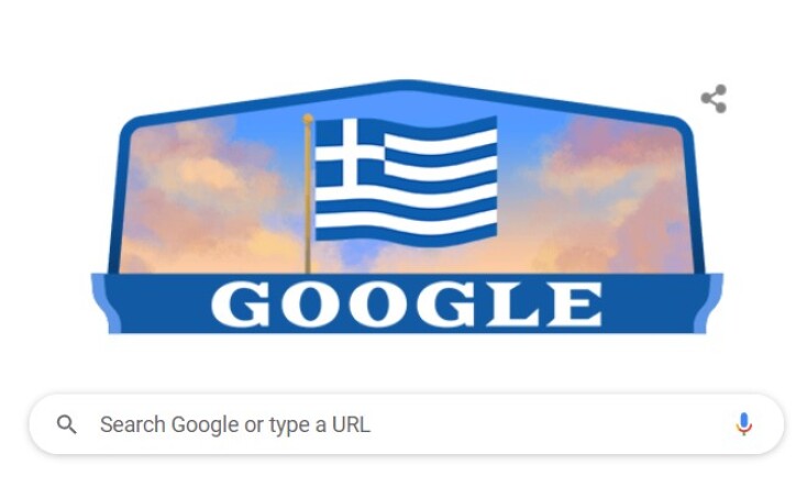 25η Μαρτίου 2022: Το σημερινό Doodle της Google με την ελληνική σημαία
