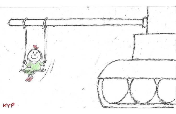 Η γελοιογραφία του ΚΥΡ για τον ρωσο-ουκρανικό πόλεμο και την ειρήνη