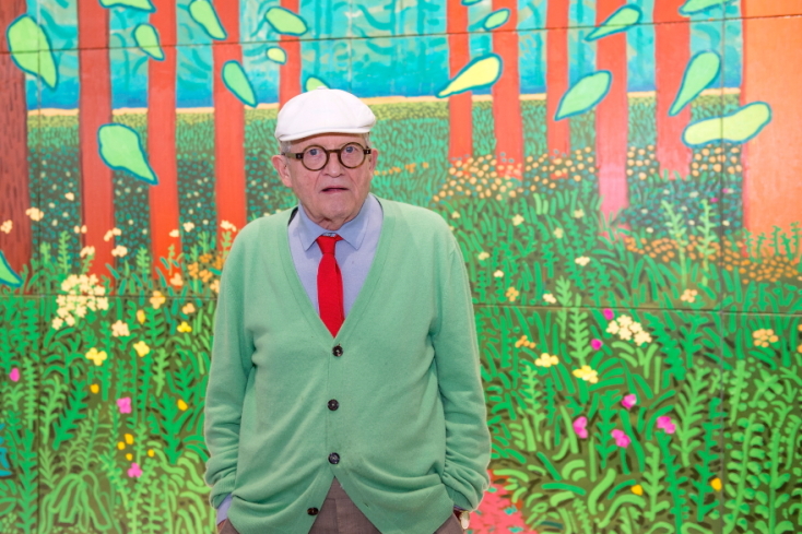 Ο καλλιτέχνης David Hockney στο Centre Georges Pompidou στο Παρίσι