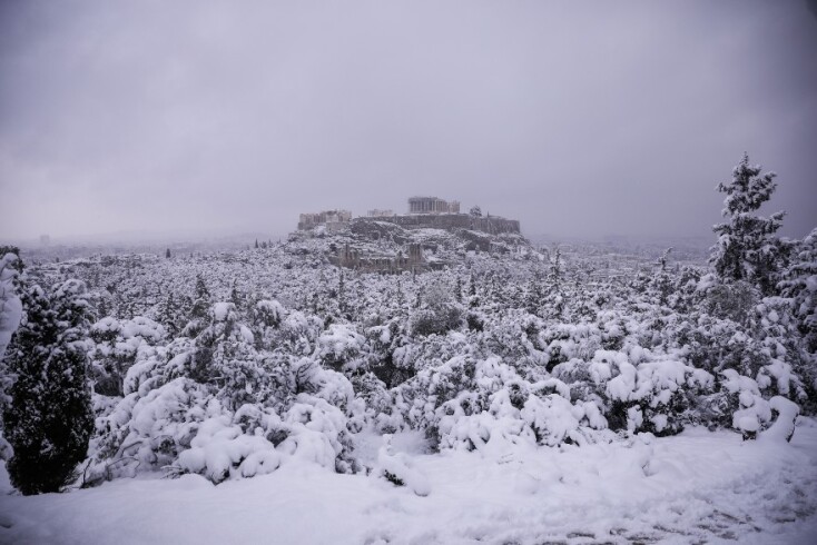 Η χιονισμένη Ακρόπολη